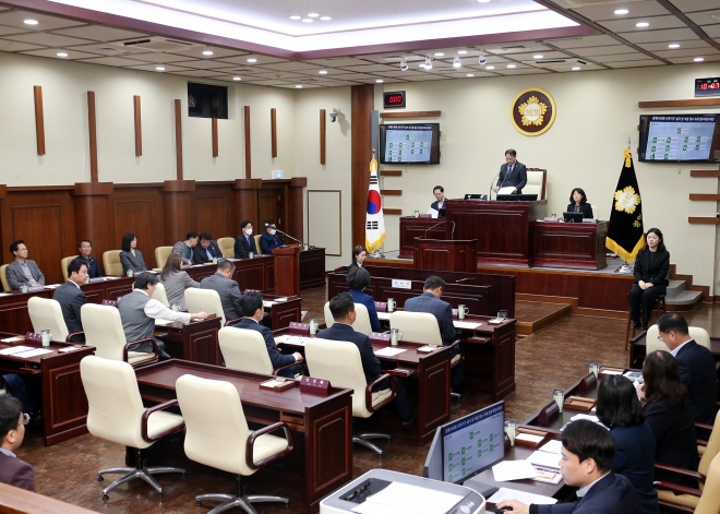 광명시의회 제277회 임시회 제2차 본회의 전경. 광명시의회 제공