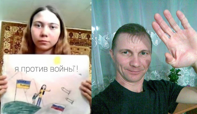 딸이 수업 중에 우크라이나 전쟁을 반대하는 그림을 그렸다는 이유로 러시아 당국에 체포된 알렉세이 모스칼료프(54).  러시아 인권단체 OVD-Info
