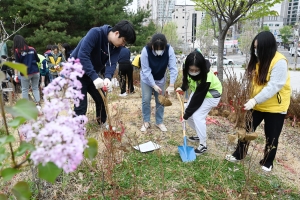 [포토多이슈] 식목일 앞두고 나무심기 봉사