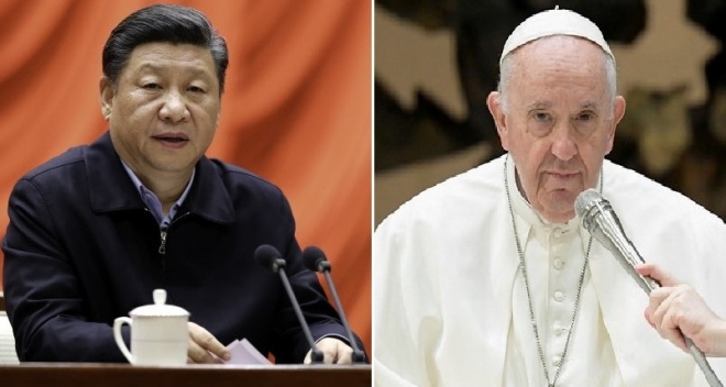 시진핑(왼쪽) 중국 국가주석과 프란치스코 교황. 서울신문 DB