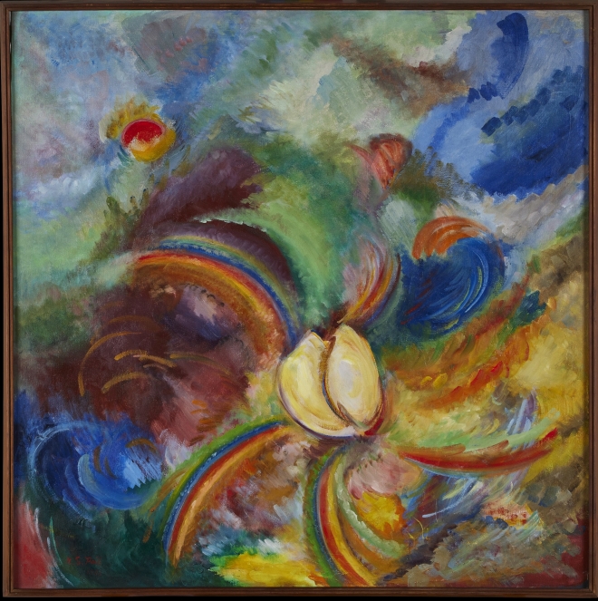 백남순,  한알의 밀알(1983), 캔버스에 유채, 91×91㎝  수원시립미술관 제공