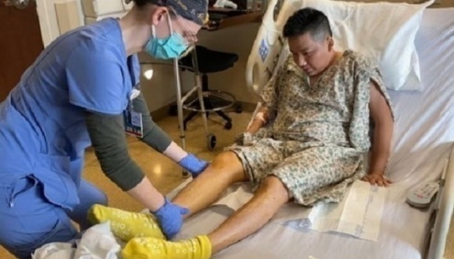 베트남 남성이 뼈를 늘리는 수술인 사지 연장술을 받았다. 키는 167cm에서 175cm로 커졌다. SNS 캡처