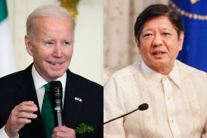 조 바이든(왼쪽) 미국 대통령·페르디난드 마르코스 주니어(오른쪽) 필리핀 대통령. AP·AFP 연합뉴스