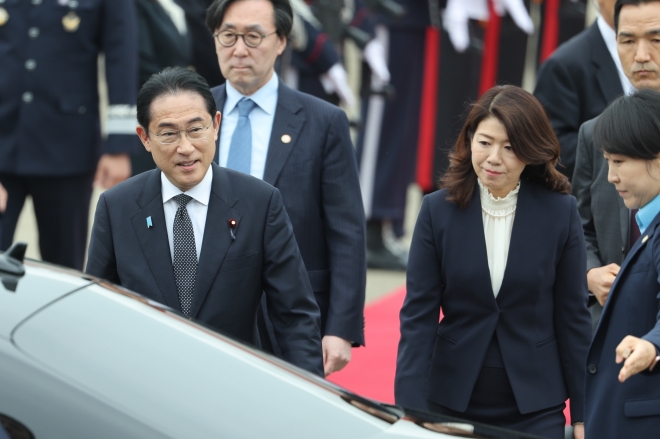 기시다 일본 총리, 방한 일정 시작