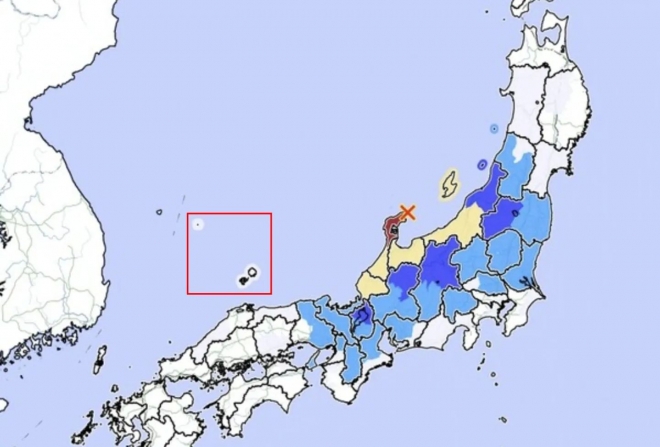 서경덕 교수가 캡처한 일본 기상청 지도 이미지.