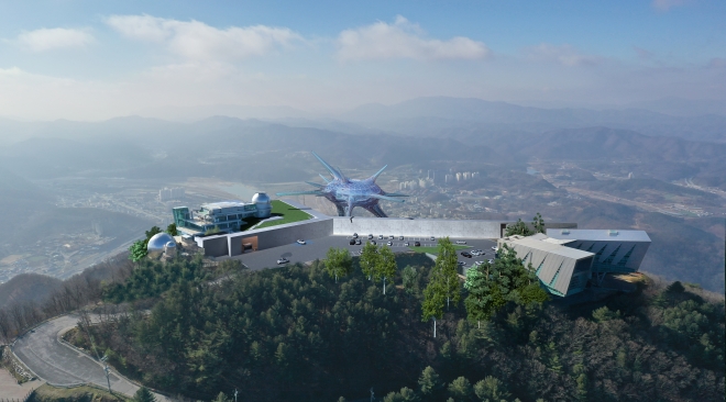 영월군이 봉래산 명소화 사업의 하나로 추진하고 있는 전망대의 조감도. 영월군 제공