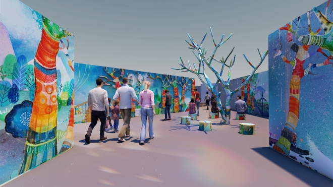 2023 강원세계산림엑스포가 오는 9월 22일부터 10월 22일까지 31일간 개최된다. 산림평화관 구상도.