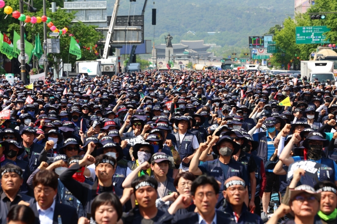 노조 탄압 중단 촉구, 건설노조 총파업결의대회