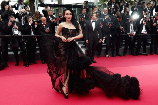 The 76th Cannes Film Festival - Screening of the film “The Zone of Interest” in competition - Red Carpet Arrivals - Cannes, France, May 19,  2023. Jessica Wang poses. REUTERS 연합뉴스