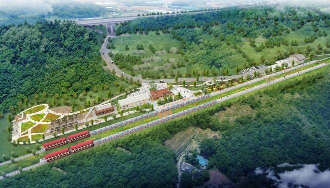 충북 단양군 중령역 폐선 철도 관광자원화 사업 조감도. 단양군 제공