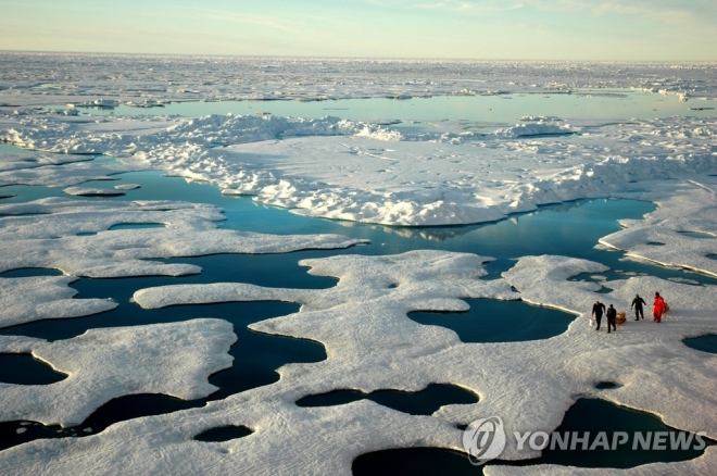 2005년 7월 촬영된 북극 바다얼음. 연합뉴스