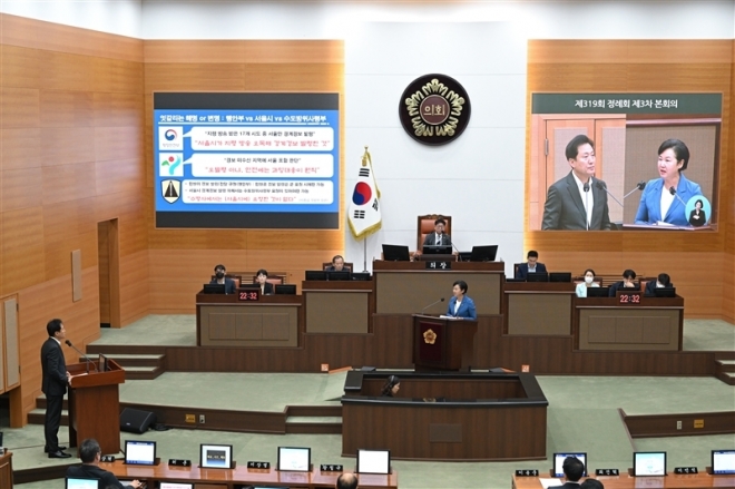 오세훈 시장에게 질의하는 이민옥 의원