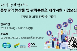 경콘진, 경기 동부권역 농산물·관광자원 활용한 콘텐츠 제작지원 기업 모집