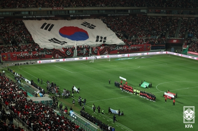 서울월드컵경기장에서 한국 vs 우루과이 경기가 열리고 있다. 대한축구협회 제공