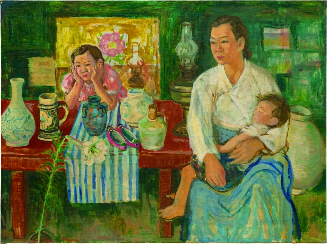 임군홍, 가족,96x126.5cm,Oil on canvas,1950 예화랑 제공