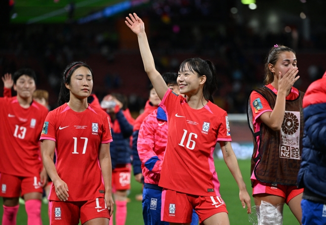 강호 독일과 1-1로 비기며 유종의 미를 거둔 한국 대표팀. 로이터 연합뉴스