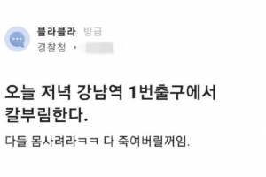 경찰 사칭해 “강남역 칼부림” 블라인드에 글…경찰 아니었다