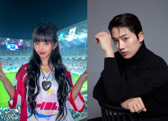 그룹 (여자)아이들 멤버 전소연(사진 왼쪽)과 방송인 문세훈. 전소연 인스타그램·초록뱀이앤엠