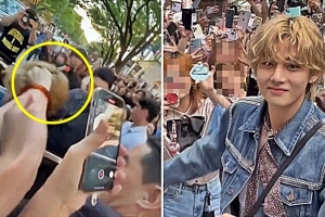 DJ소다 만지더니…BTS 뷔 머리칼 잡아, 일본 비매너 눈살 (영상)