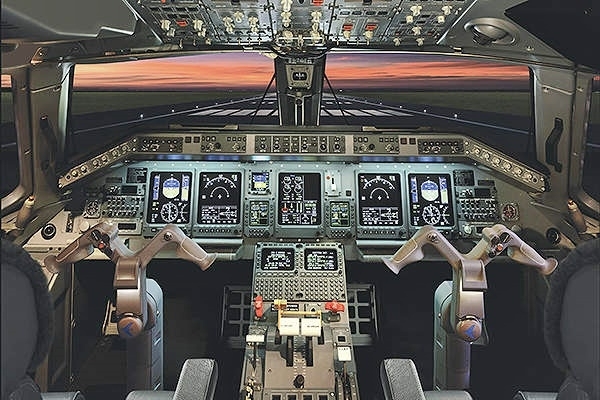 브라질 항공기 제조사 ‘엠브라에르’가 만든 중소형 제트기 ‘레거시 600’ 콕핏(조종석). 엠브라에르 자료사진
