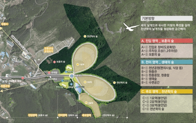 장흥군에 들어설  ‘전남 국립호국원’  조감도
