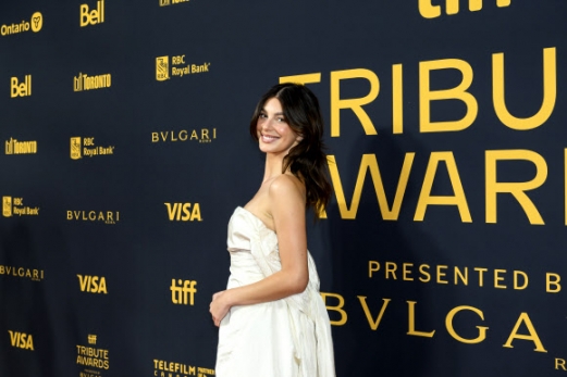 Camila Morrone is photographed on the red carpet of the TIFF Tribute Awards gala fundraiser during the Toronto International Film Festival, in Toronto, Sunday, Sept. 10, 2023. AP