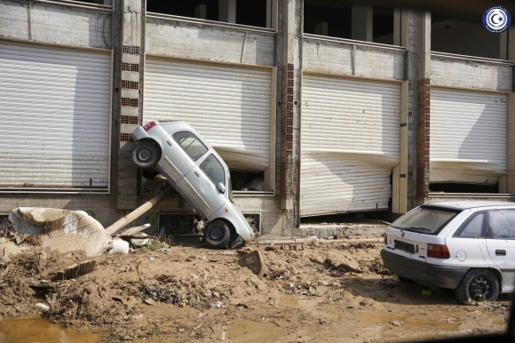 Libya Floods 11일(현지시간) 지중해성 폭풍 ‘대니얼’ 영향으로 침수된 북아프리카 리비아 동부 항구도시 데르나. 2023.9.11 AP 연합뉴스