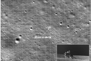 다누리, 인도 ‘찬드라얀 3호’ 달 남극 착륙 지점 찍었다