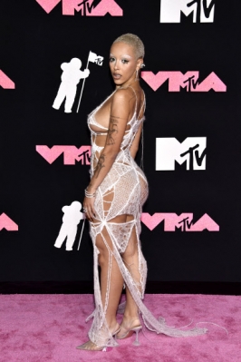 Doja Cat arrives at the MTV Video Music Awards on Tuesday, Sept. 12, 2023, at the Prudential Center in Newark, N.J. AP