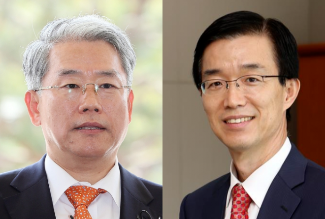 김동철(왼쪽) 한국전력 사장·방문규(오른쪽) 산업통상자원부 장관
