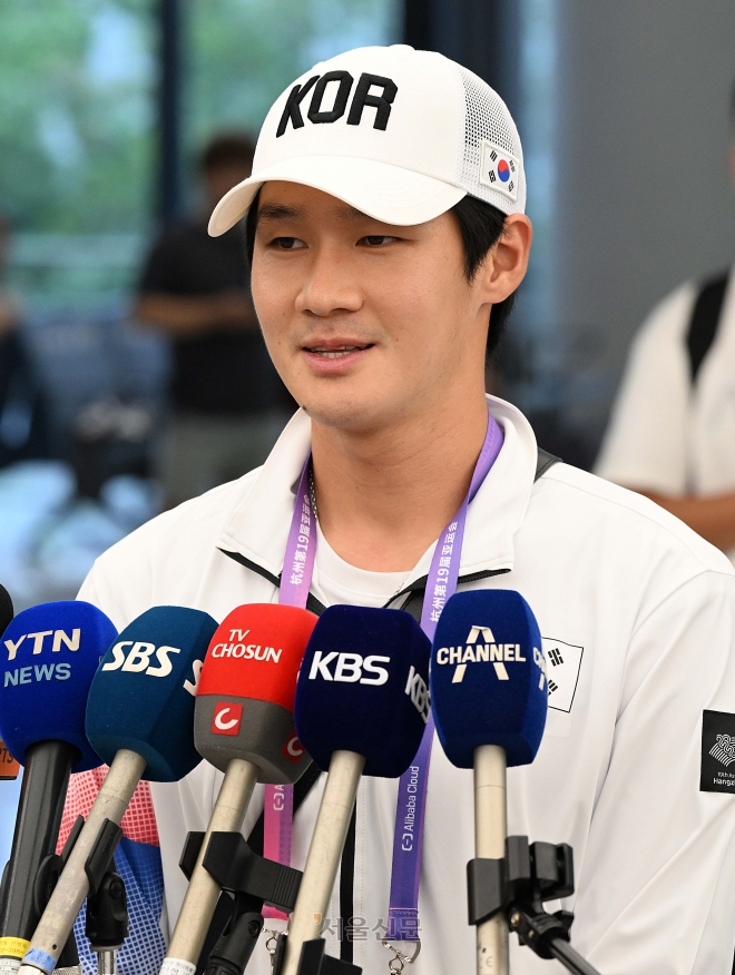 2022 항저우아시안게임 테니스 대표선수로 주목받은 권순우. 항저우 오장환 기자