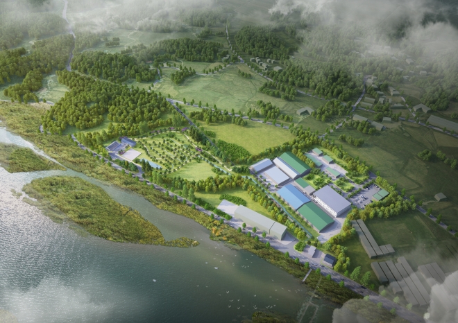 강원 양양군이 남대천변에 조성하는 연어자연산란장 조감도. 양양군 제공