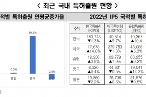 최근 5년간 중국인 특허 출원건수 20%가까이 증가…mp3 특허권 있었다면 3조 벌었다