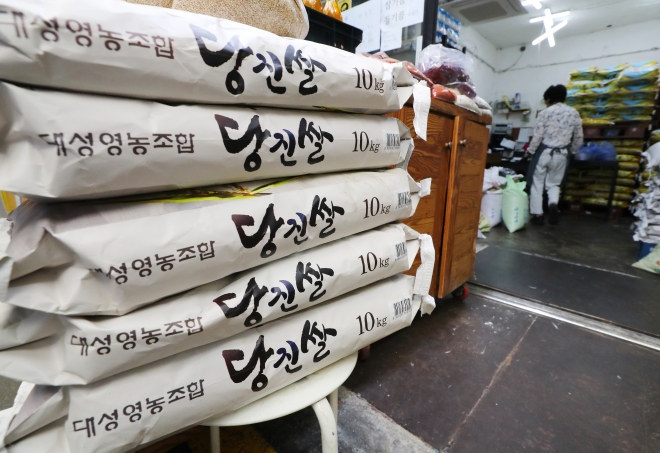 서울 한 전통시장 한 쌀소매점의 모습. 2023.09.22. 뉴시스