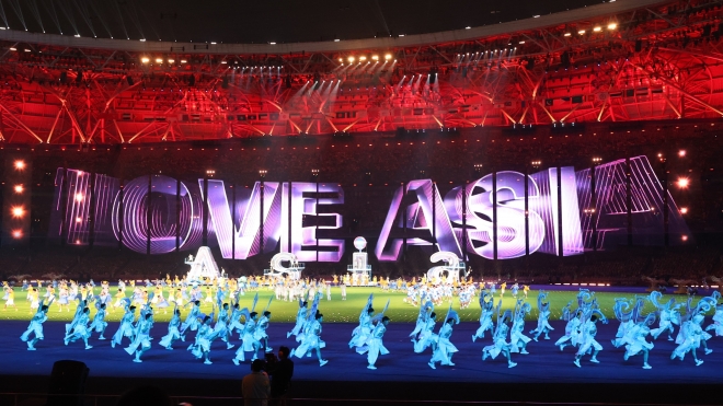 8일  중국 항저우 올림픽 스포츠센터 스타디움에서 2022 항저우 아시안게임 폐막식이 열리고 있다. 2023.10.8 항저우 오장환 기자