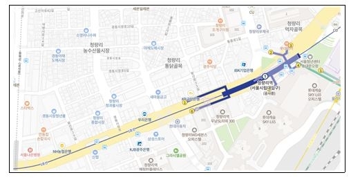 청량리 종합시장 위치도