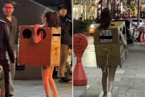 압구정 ‘알몸 박스녀’ 1심 벌금형…2심 판단은 달랐다