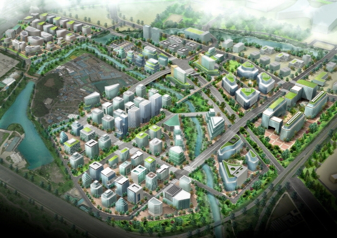 일산테크노밸리 조감도. 미국 실리콘밸리를 벤치마킹해 첨단 기업을 유치하기 위해 조성되는 일산테크노밸리가 고양시 일산서구 대화동 약 87만㎡(26만평) 부지에 8500억원을 들여 이달 중 착공한다. 준공 목표 연도는 2026년이다. 고양시 제공