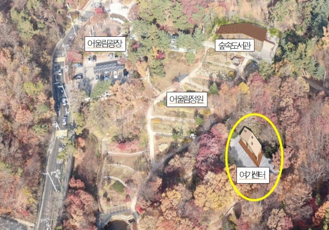 아차산 힐링여가 커뮤니티센터 위치도