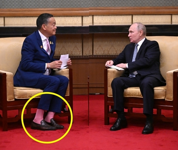 세타 태국 총리(왼쪽)와 푸틴 러시아 대통령. EPA 연합뉴스