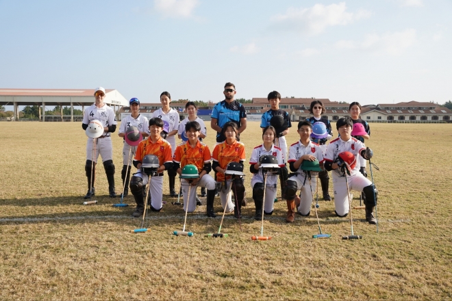 지난 28일 제주 한국폴로클럽에서 열린 제1회 대한폴로연맹 회장배 폴로대회에 참가한 청소년부 선수들. 대한폴로연맹 제공