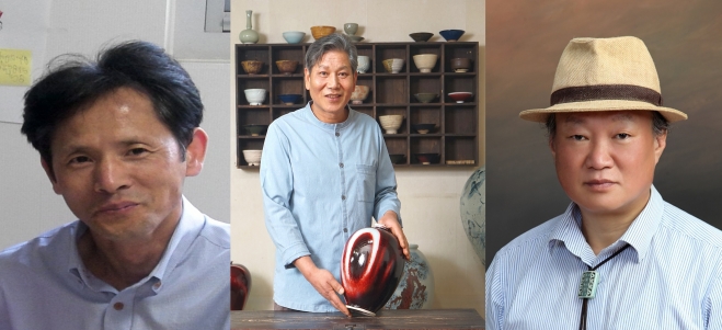 2023 이천 도자기 명장으로 선정된 권오학(왼쪽), 한도현(가운데), 신왕건(오른쪽) 씨. 이천시 제공