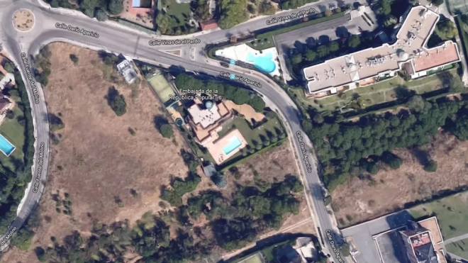 2층 건물에 수영장을 갖췄던 주스페인 북한 대사관. 구글맵스 캡처