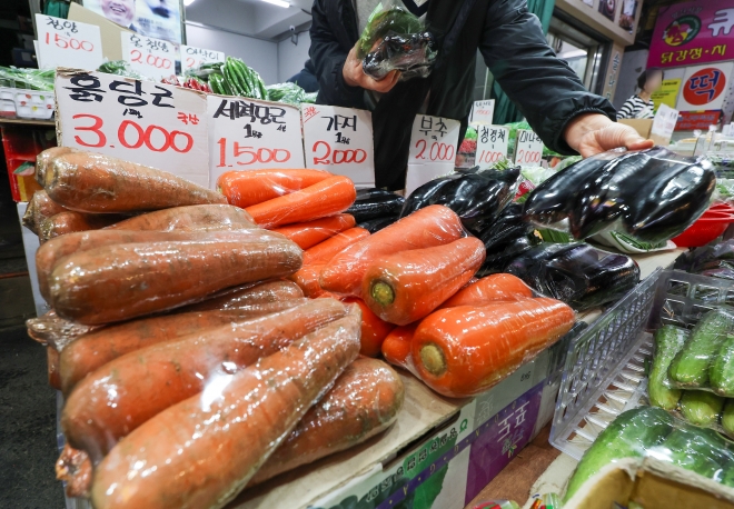채소 가격 상승세…서민 먹거리 물가 3년째 5% 이상↑