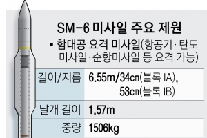 北탄도·순항미사일 요격 가능한 ‘SM-6’ 들여온다