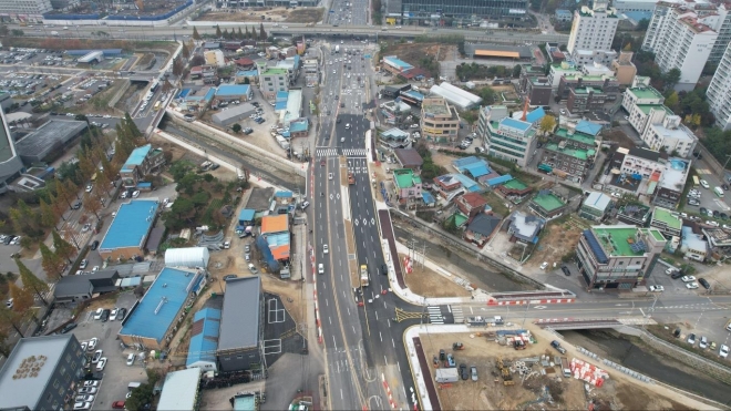 완전히 개통된 충남 천안의 백석교. 시 제공