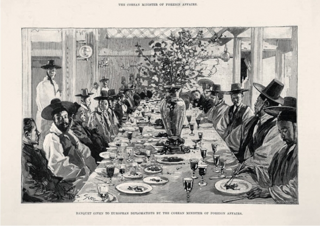 일러스트레이티드 런던뉴스 1894년 9월 1일자 삽화, 개인 소장. 문화재청이 2019년 발간한 ‘대한제국 황제의 식탁’에 실렸다.