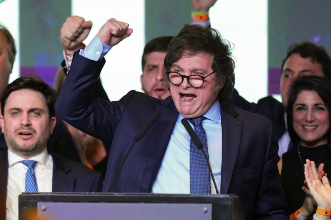 아르헨티나 새 대통령에 당선된 하비에르 말레이. AP 연합뉴스