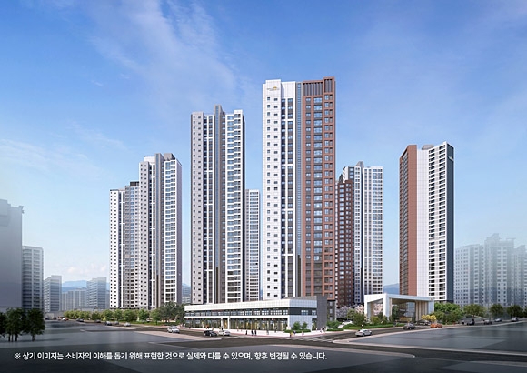 ‘두산위브더제니스 센트럴 계양’ 투시도. 두산건설 제공