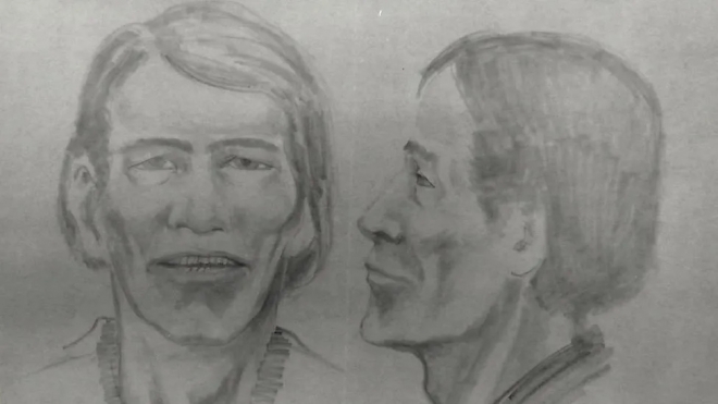 1976년 시신이 발견된 뒤 플래그스태프에 있는 노던 애리조나 박물관 측이 그린 시신 얼굴 몽타주.  모하비 카운티 보안관실 제공